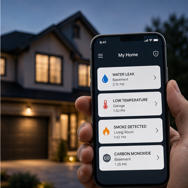 Homeowner receiving a freeze alert notification while away